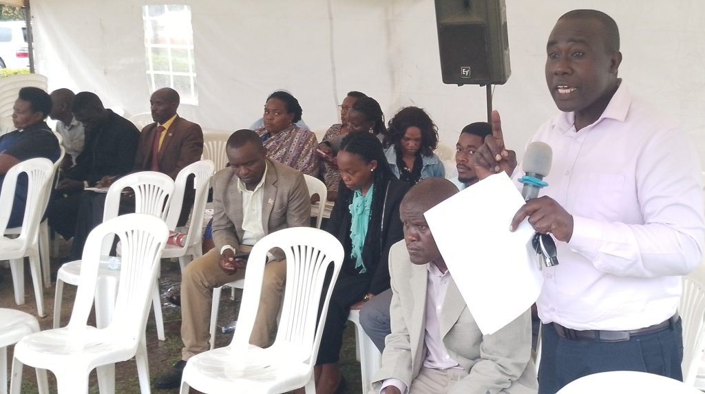 Dr. Alfred Mugarura adressing the Councilors about outbreak of Mpox in Mbarara City