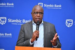 Francis Karuhanga, the Stanbic Uganda Holdings Limited making remarks during the Forum (1)