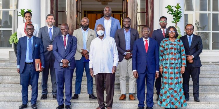 President with a delegation from the Jospong Group led by its Executive Chairman, Dr. Joseph Siaw Agyepong and local promoters