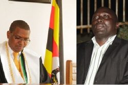 Airport clearing agent -Stanley Namayirira (R) who is set to unseat mayor Fabrice Brad Rulinda (L)