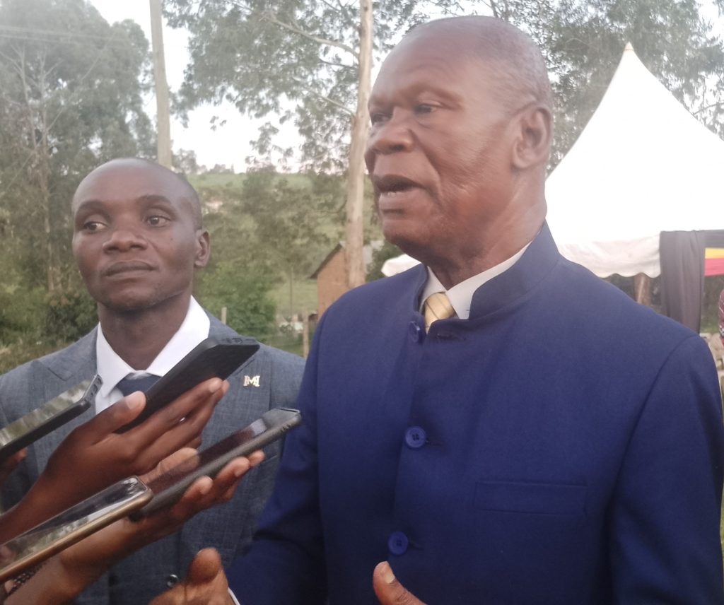 Former Minister Bataringaya, Fred Mwesigye during launch of Documentary Movie