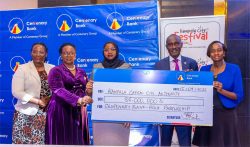 Centenary Bank handing over a cheque of UGX 86 million to KCCA