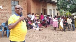 Basil Bataringaya campaigning in Rwamuhigi, Kashari North