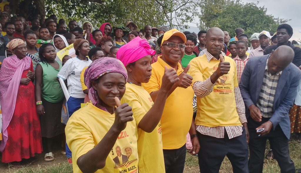 MP Bataringaya and some of defectors at Akanago cell in Nsiika Parish