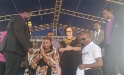 MP Rukaari, Kibaju as they receive blessing bmfrom Bishop Silas and other Religious leasers