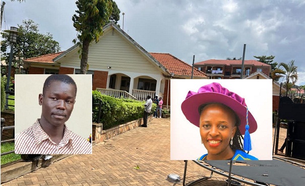 A photo of a house where Pamela (inset R) was staying in and where her life was tragically ended by Ex Shamba boy (Inset R)