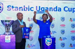 Stanbic's Marketing Manager, Lois Kwikiriza, showing which teams are in the race