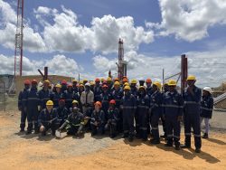 A group of Delegates from this year's oil and Gas convention during a visit to the Tilenga Oil well.