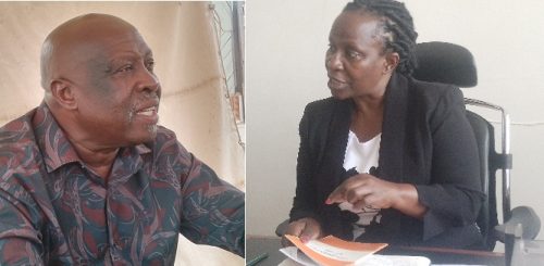 A photo montage of Jomo Mugabe and Justine Barekye, Mbarara City Town Clerk (R)