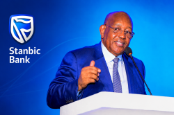 Charles Mbire delivering his keynote address during the Investor Day in Kampala (1)