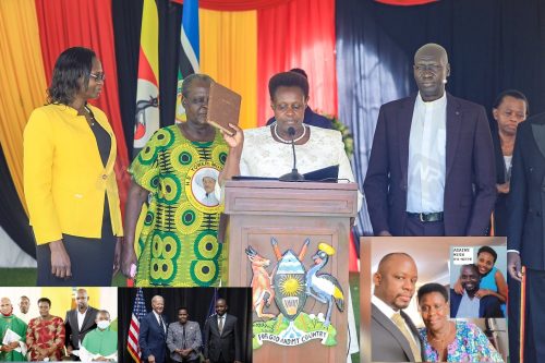 More eyebrows were raised on Monday Abeine missed the swearing-in ceremony for newly appointed ministers including his wife as VP at State House Entebbe