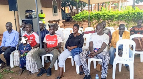 Some of the returnees attend a welcome ceremony at the Office of the Prime Minister rehabilitation center in Gulu City