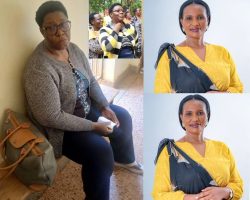A montage of suspect Hope Tumwebaze (L) and Junior Defence Minister Akifeza
