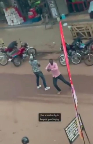 Plain clothed operatives opening fire on the buidling on Monday