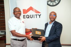 Gift Shoko, the Manging director of Equity Bank and Professor Augustus Nuwagaba, the deputy Govenor Bank of Uganda