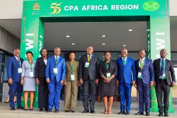 Speaker Jacob Marksons Oboth, together with a delegation of MPs attending the 55th CPA Africa Region Conference held in Lilongwe, Malawi. (1)