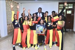 Speaker Oboth Oboth in a group photo with the Ghetto Kids