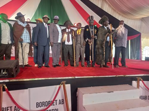 The king of Sebei attending the Nandi Kaburwo council  installation ceremony at Baraton University Kenya 