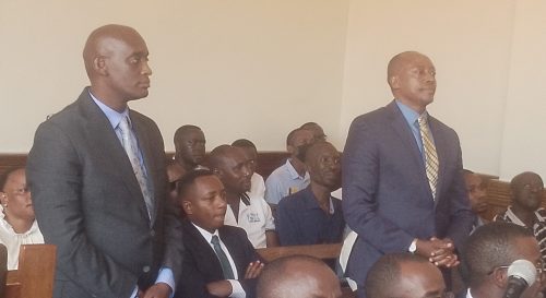 Both MP Bakashaba and Former MP Rukaari appearing in the Hihg Court Mbarara recently