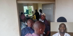 Relatives viewing the remains of their relative at the Kamuli general hospital mortuary