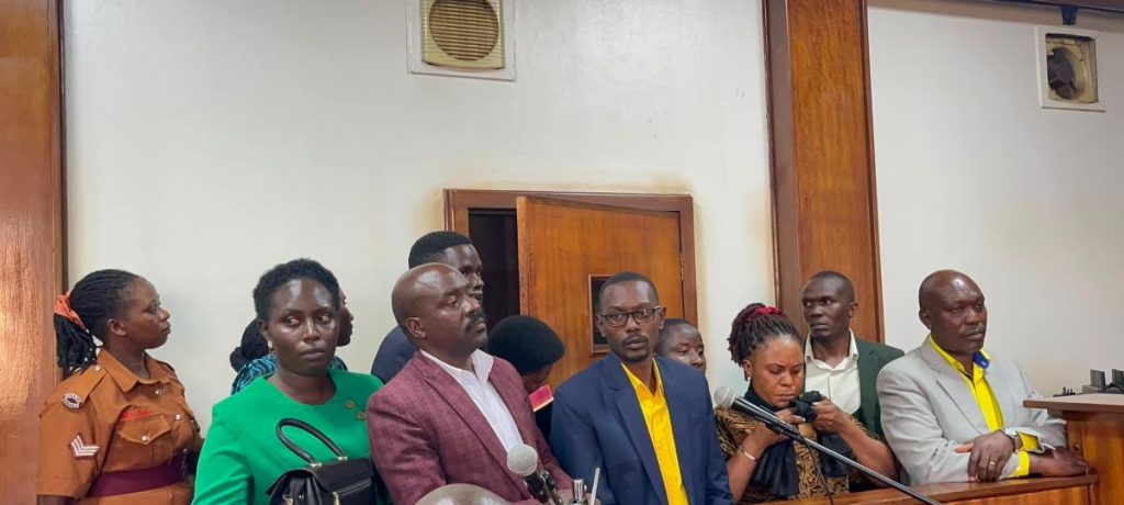 The accused persons appearing before the Buganda Road Chief Magistrates Court