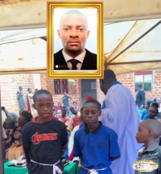 The deceased’s children during Sunday’s burial