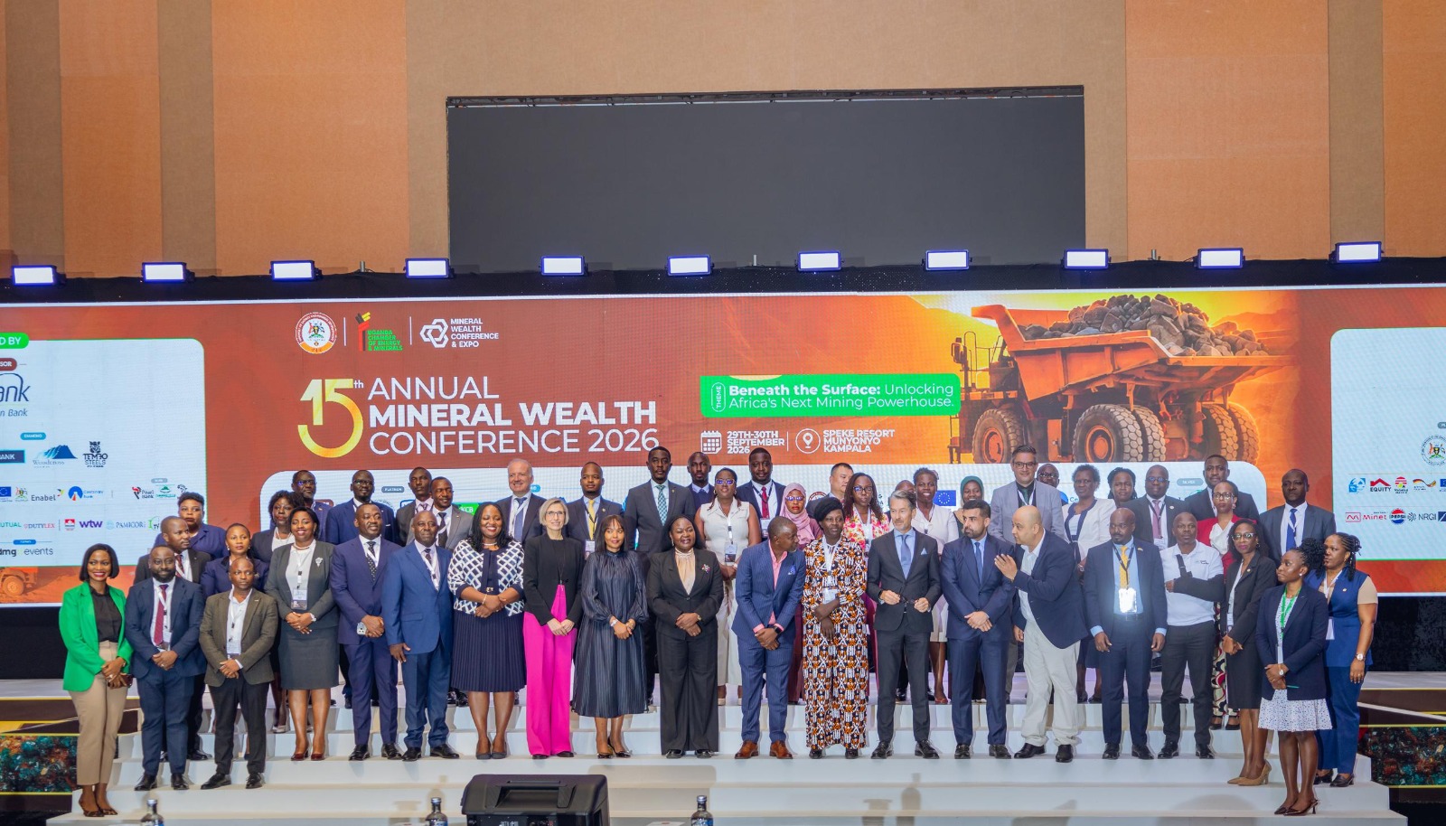 Delegates pose for a photo during the 15th Annual Mineral Wealth Conference held from 29th to 30th September at Speke Resort Munyonyo