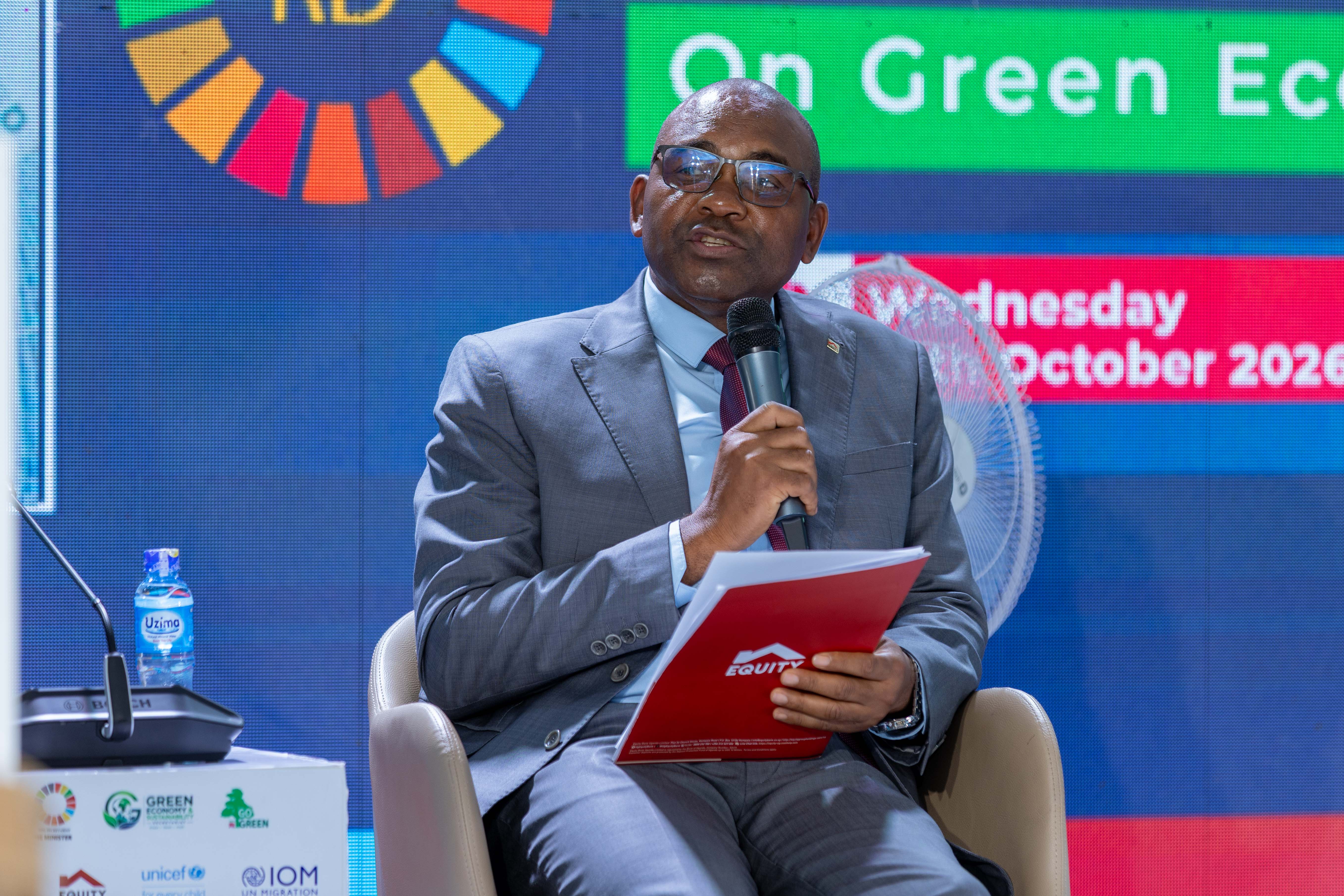Equity Bank Uganda MD Gift Shoko gives his remarks during the panel session at the 3rd CEOs’ Breakfast Meeting to Advance Financing for Uganda’s Green Growth