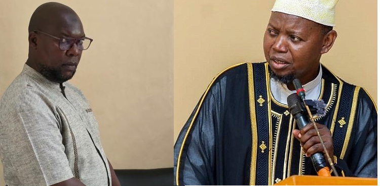 Businessman Elias Muzamiru (L) who is jointly charged with the Deputy Mufti Haruna Bukenya (R)